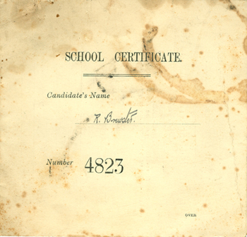 School Certificate timetable 1925